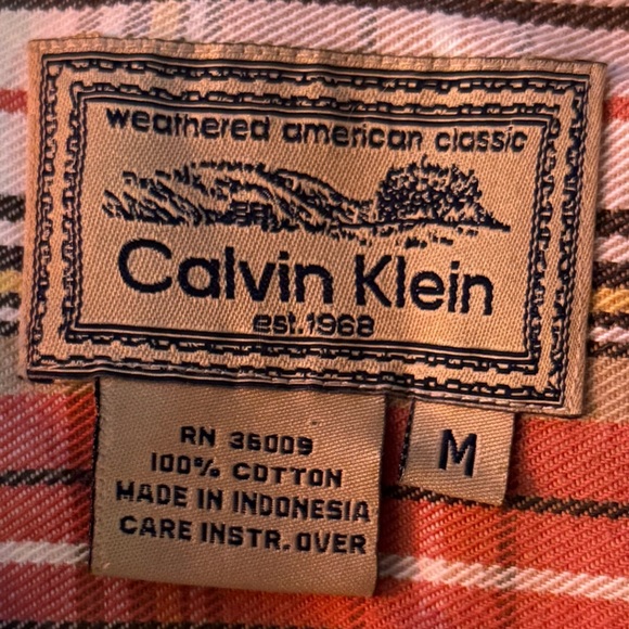 Vintage Calvin Klein Unisex Button Down Plaid Flannel 100% Cotton Medium Country - Picture 5 of 7